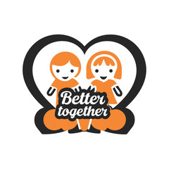 Two People Together in Heart T-shirt Graphic