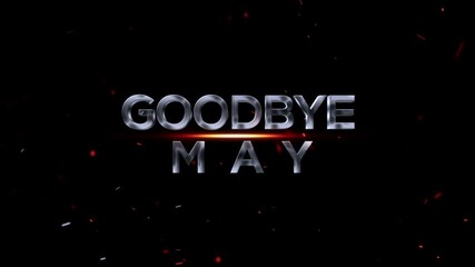 Goodbye may text with fire embers on black background