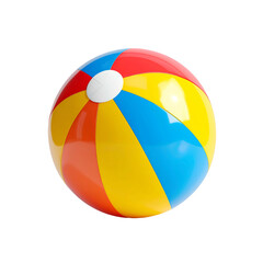 A brightly colored beach toy featuring vibrant red, yellow, blue, and orange panels