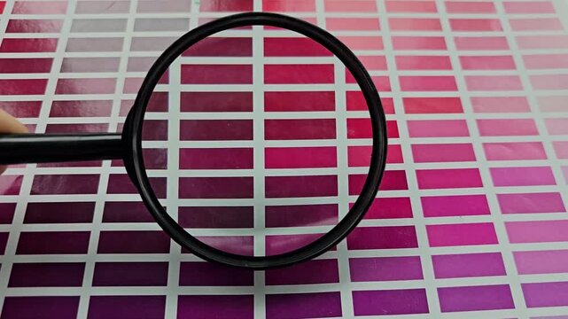 Exploring shades of pink through a magnifying lens in creative art study