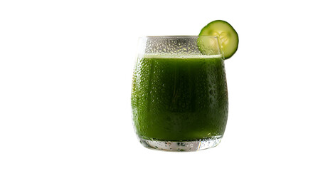Refreshing Cucumber Juice in Glass with Water Droplets and Garnish Isolated on Black Background for Healthy Lifestyle and Wellness
