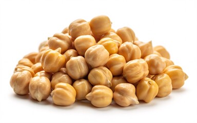 Pile of chickpeas isolated on white background for healthy eating concept