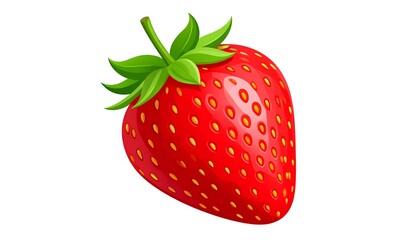 Vibrant Strawberry Illustration - A Delicious and Healthy Fruit.