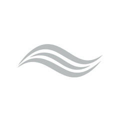 Obraz premium Flat wind wave vector icon in gray tone representing air flow, motion, and gentle breeze in minimalist clean vector style