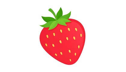 Vibrant Strawberry Illustration - A Fresh and Delicious Fruit Icon.