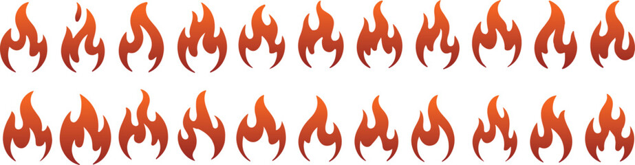 Fire flames. Fire icon set. Fire symbols. Fire vector illustration.