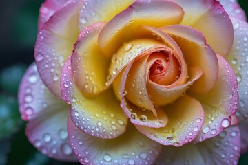 Beautiful rose flower with water droplets macro photography stock image hd