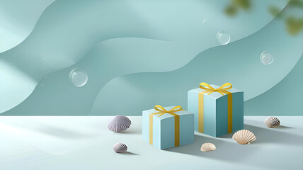 christmas gift box with snowflakes