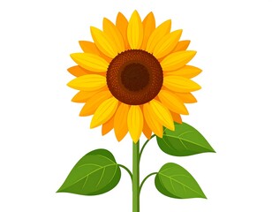 Vibrant Sunflower Illustration - A Cheerful Symbol of Summer and Growth.