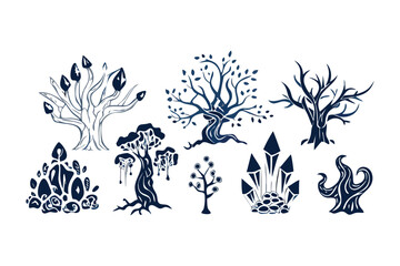 Magical Forest Illustration: A whimsical illustration showcases a collection of enchanting trees and otherworldly elements, creating a dreamlike scene.