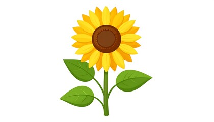 Vibrant Sunflower Illustration - A Symbol of Summer and Happiness.