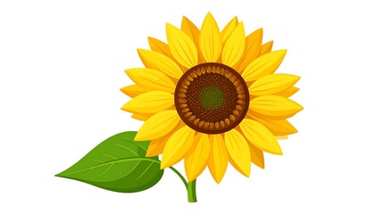 Vibrant Sunflower Illustration - A Symbol of Summer and Happiness.