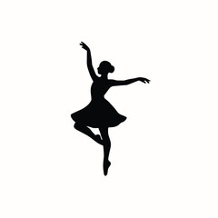 Ballet dancer performing graceful pose minimal vector silhouette black design isolated-01.eps