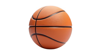 Realistic close-up rendering of a basketball capturing textured detail and dynamic lighting