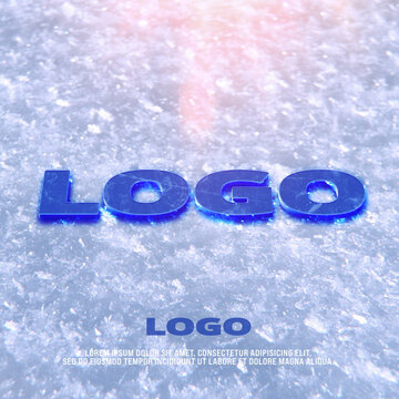 Frozen Ice And Snow Logo Reveal. Square Stories Opener for Social Media.