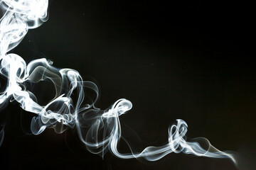 black background with wavy smoke