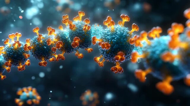 Visualization of virus structure showcasing intricate details and textures in a scientific exploration of pathogens