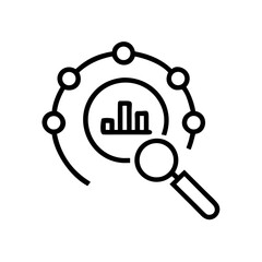 Data Analytics Icon – Big Data, Business Intelligence, and Statistical Analysis Concept