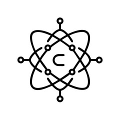 Quantum Computing Icon – Futuristic Technology, AI, and Data Processing Concept Design