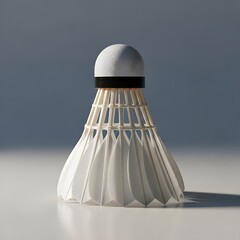 Modern badminton shuttlecock isolated on clean background with dramatic lightening