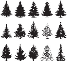 Enchanting Christmas Tree Vector Pack – Sparkling Festive Illustrations