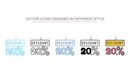 Discount icon set with different style
