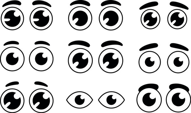 A collection of cartoon eyes displaying various emotions and expressions.