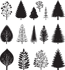 Fototapeta premium Enchanting Christmas Tree Vector Pack – Sparkling Festive Illustrations