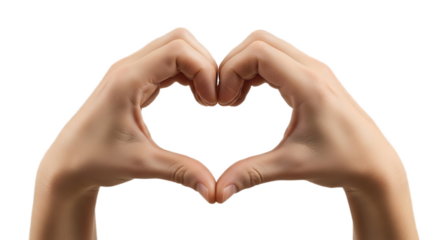 Two hands forming a heart shape against a black background symbolizing love and affection gesture