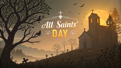 All saints day modern style banner
