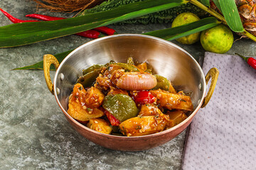 Potato with bell pepper and gravy