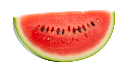 A slice of juicy watermelon isolated on transparent background
