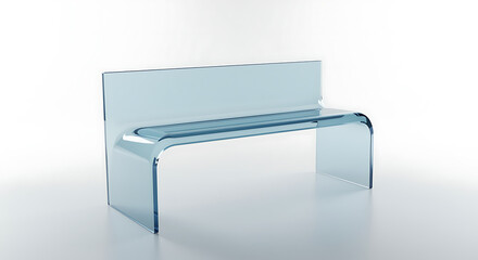 Transparent blue acrylic bench with curved edges image