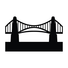 Illustration of a suspension bridge black silhouette iconic landmark engineering architecture design travel destination