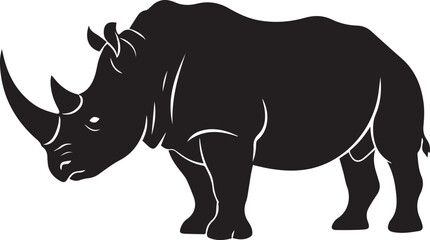 Fototapeta premium Majestic rhinoceros silhouette majestic african wildlife animal profile full body view