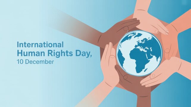 Humanity hands earth unity international human rights day celebration