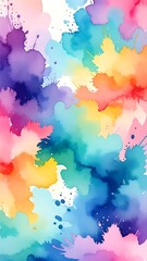 Vibrant Watercolor Splash - A Kaleidoscope of Colors in Abstract Art.