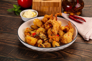 Fritto misto - deep fried seafood mix