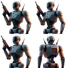 Futuristic Advanced AI Humanoid Robot  Next-Generation Android Prototype in Sci-Fi Laboratory High-Tech 
