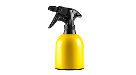 Vibrant yellow spray bottle with professional black trigger nozzle ready for cleaning solutions or garden misting tasks