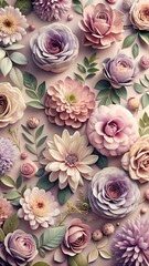 Elegant floral arrangement featuring pastel roses and blossoms in soft hues