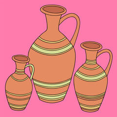 Empty glass vase mockup for bouquet of flowers realistic set isolated on white background monochrome vector illustration