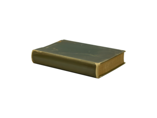 Antique book with a weathered green cover isolated on transparent background, evoking a sense of history, knowledge, and timeless stories waiting to be rediscovered