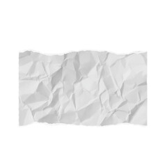 A crumpled piece of white paper isolated on transparent background