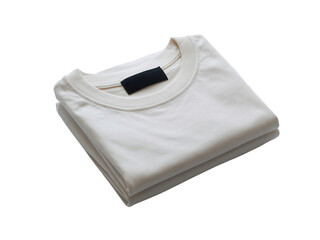 Folded white tshirt isolated on transparent background, showcasing its clean design, soft fabric, and comfortable fit for everyday wear and versatile style options