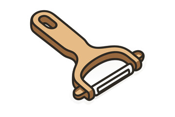 Handheld Vegetable Peeler: Clean & Simple Kitchen Tool Illustration