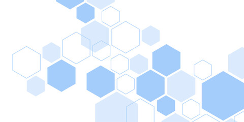 Abstract blue hexagon shape for frame illustration design