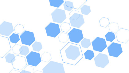 Abstract blue hexagon shape for frame illustration design