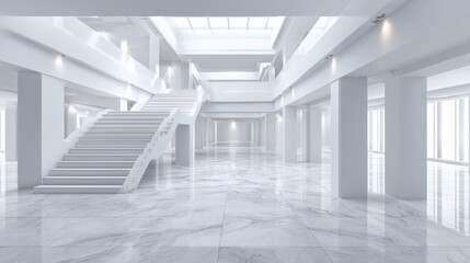 Obraz premium empty white modern interior no logos no brands ar 169