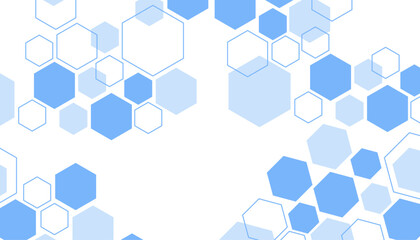 Abstract blue hexagon shape for frame illustration design